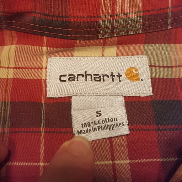 Carhartt Button Down Flannel. Red. S - Picture 3 of 5